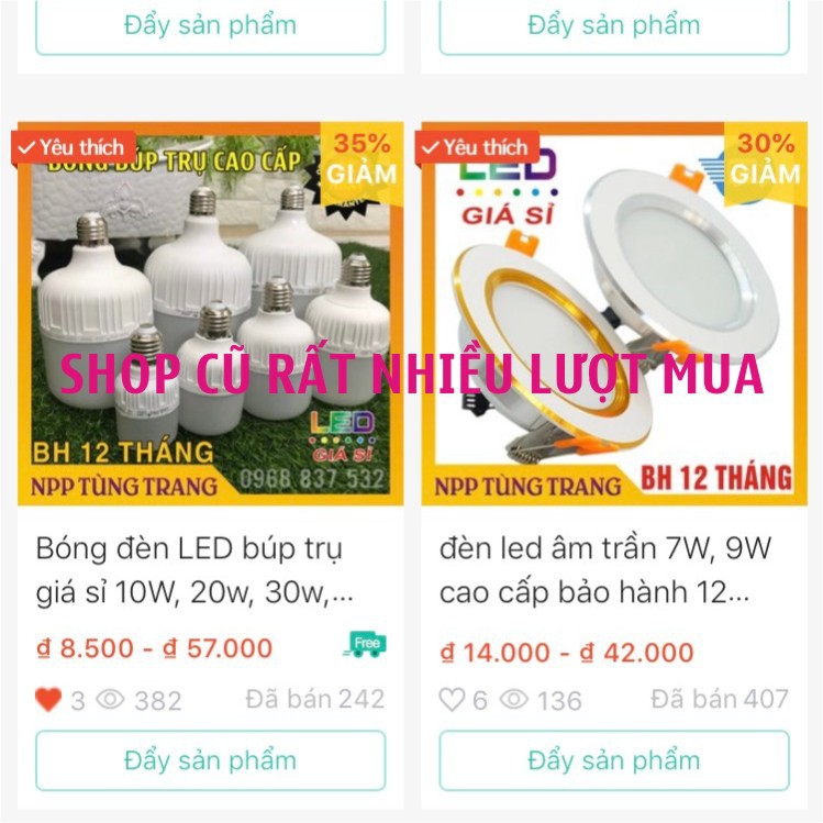 Bóng đèn led búp trụ công suất 10w, 15w, 20w, 30w, 45w, 50w, 5w giá sỉ tiết kiệm điện