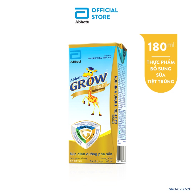 Thùng 48 Hộp Sữa Nước Abbott Grow Gold 180Ml/ Hộp