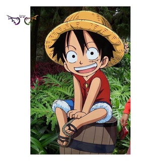 Bộ tranh đính đá tự làm hình nhân vật luffy trong one piece trang trí nhà cửa
