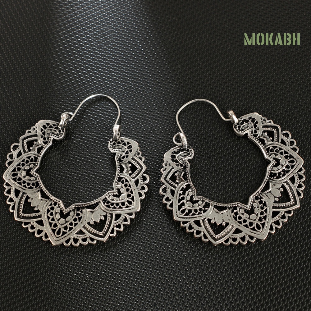 Bông Tai Hình Tròn Thiết Kế Đục Lỗ Thời Trang Vintage Cho Nữ