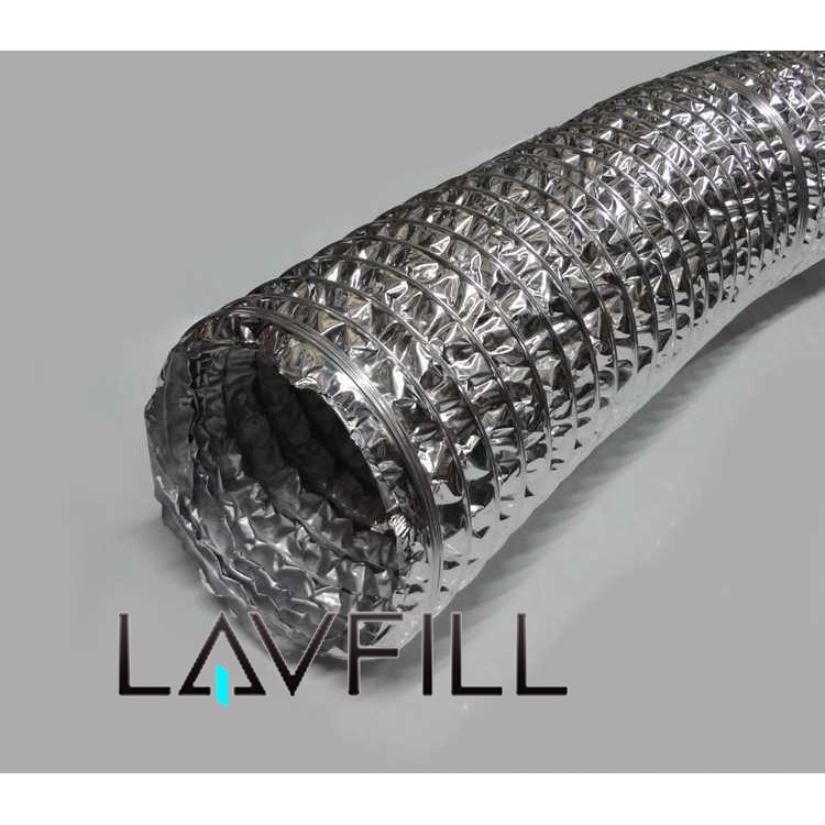 Ống bạc dẫn gió mềm quạt thông gió, ống bạc dẫn khí hút mùi D100 dài 9m LAVFILL LFP-09-APS