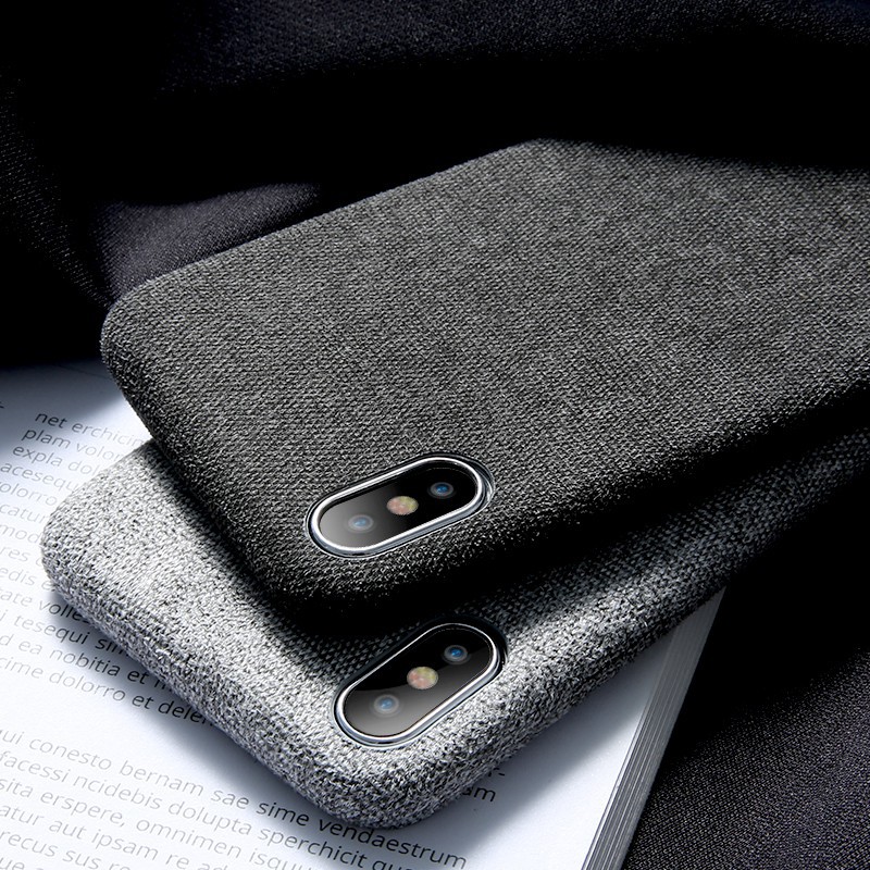 Ốp điện thoại TPU siêu mỏng mềm họa tiết vải cho iPhone 6 6s 7 8 plus X XS XR XS MAX 11 pro max