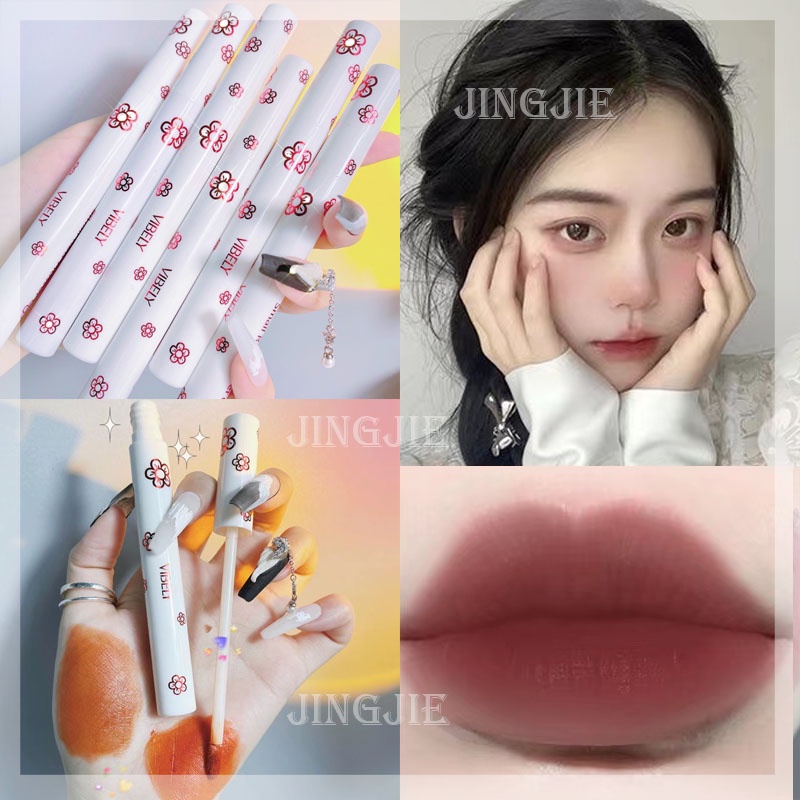 [Hàng mới về] Son môi dạng lỏng VIBELY thiết kế hình bông hoa nhỏ xinh xắn