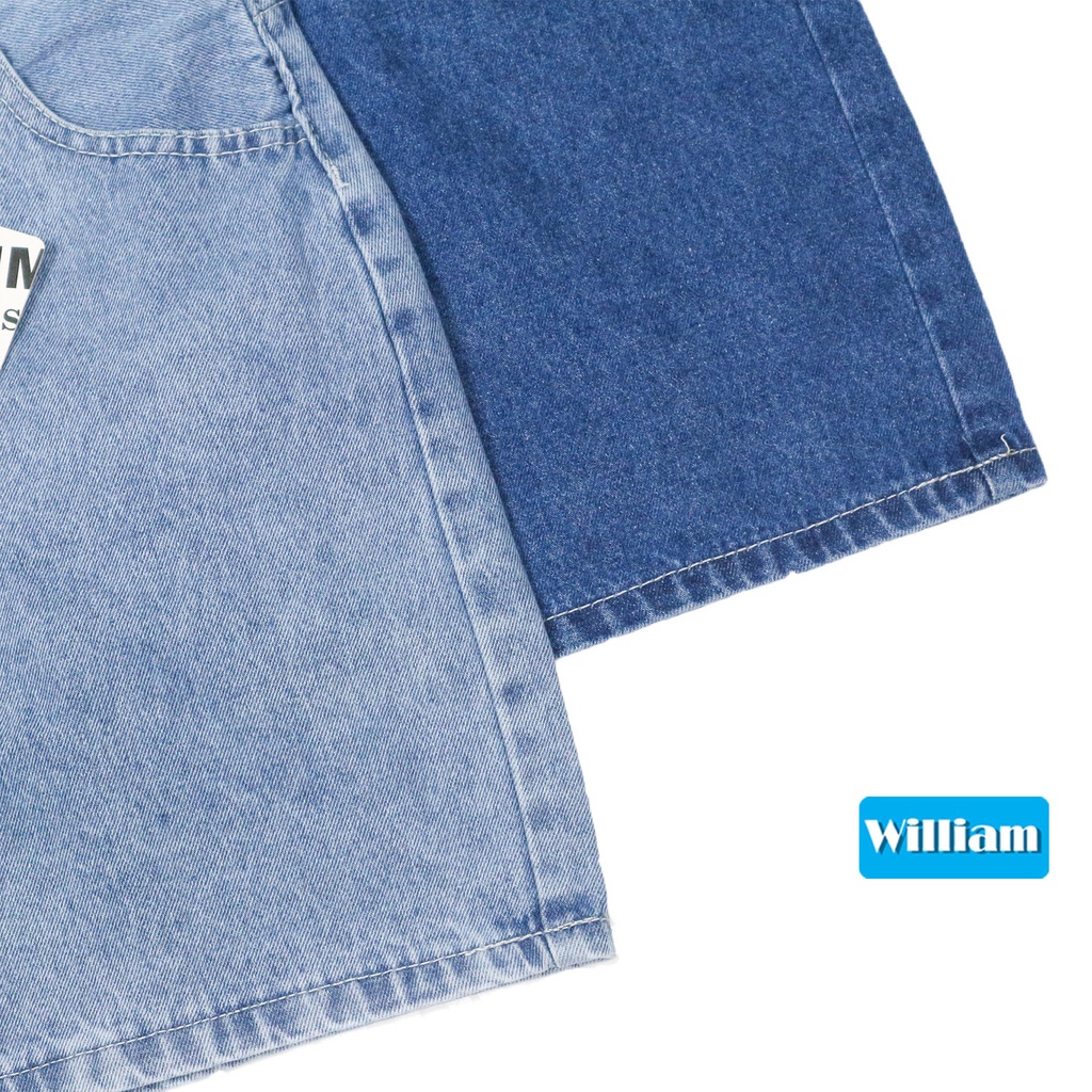 Quần jean nữ ngố ống rộng trơn, vải denim bền đẹp, dễ phối đồ William - AT118