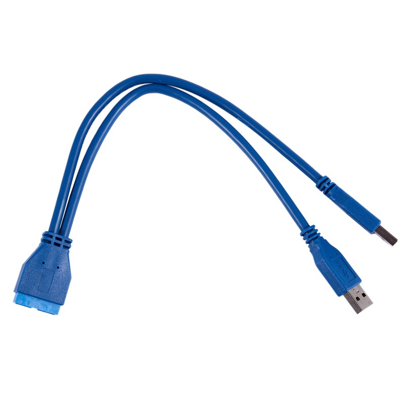 Cáp Chuyển Đổi 2 Cổng Usb 3.0 Type A Sang 20 Pin