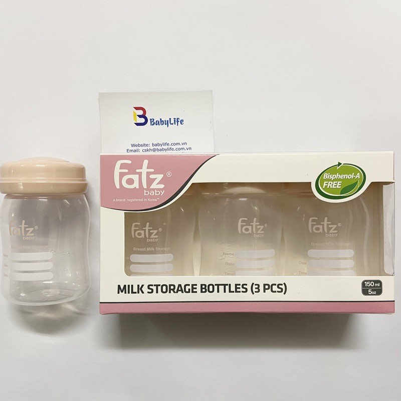 BÌNH TRỮ SỮA 150ML (BỘ 3 BÌNH) FATZBABY