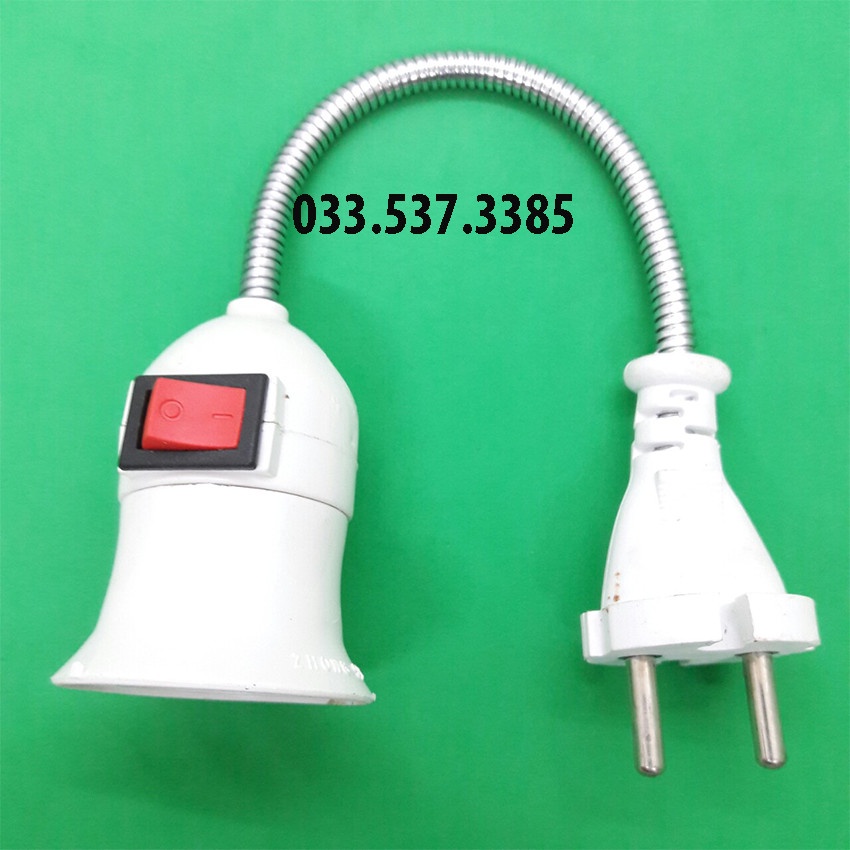 Đui đèn lò xo kèm công tắc, đui bóng đèn uốn được 360 độ