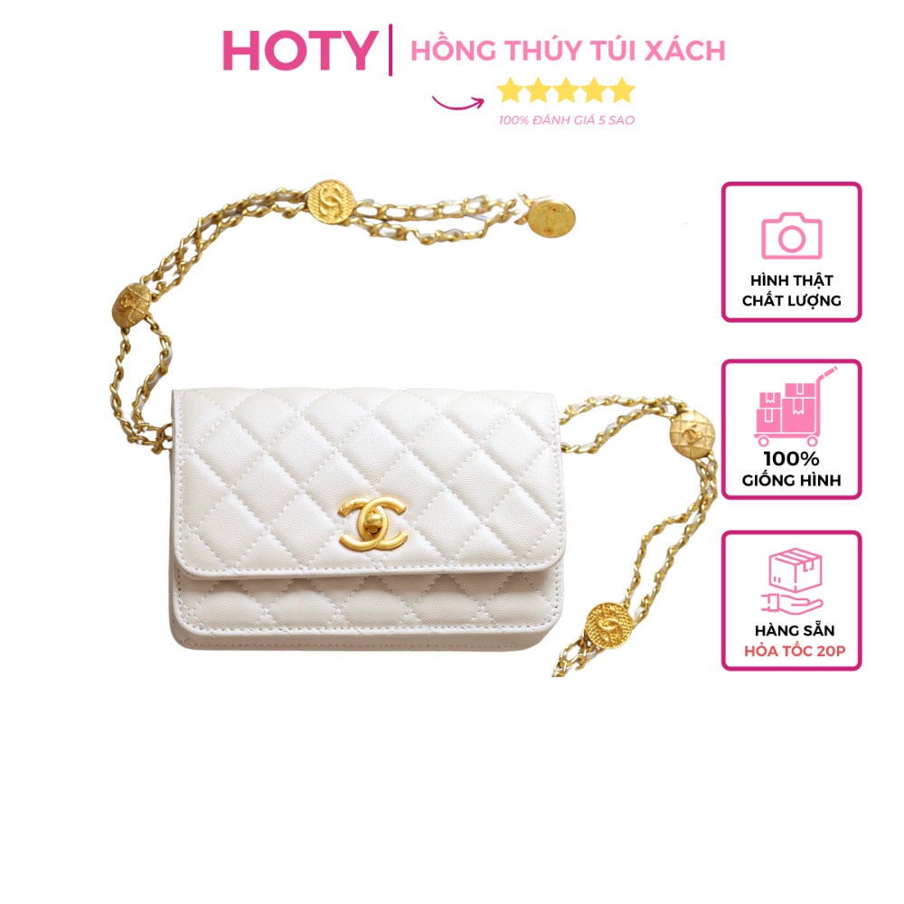 Túi Xách Nữ Đeo Chéo Woc Đồng Xu Ô Trám Cao Cấp Có Hộp Nam Châm Hàng Có Sẵn