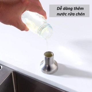 Bình đựng nước rữa chén nút nhấn INOX 201( ruột nhựa)