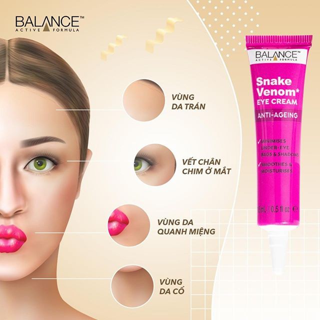 [HÀNG CHÍNH HÃNG] Kem Dưỡng Da Vùng Mắt Balance Snake Venom Eye Cream Anti-Ageing 15ml | BigBuy360 - bigbuy360.vn