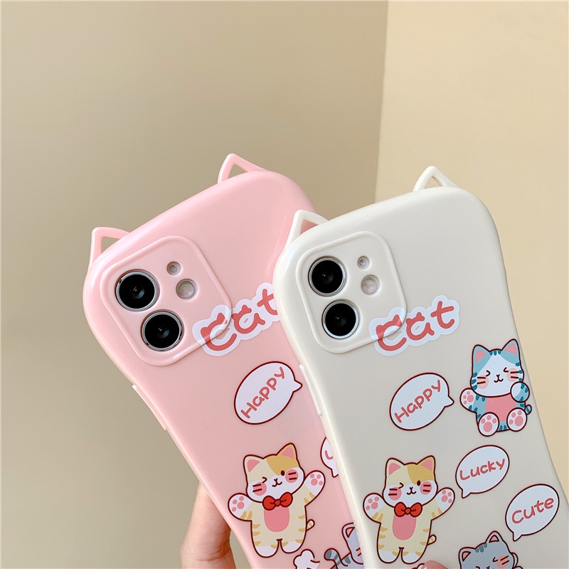 Ốp điện thoại tpu kiểu dáng tai mèo sáng tạo cho iPhone 12 11 Pro Max X Xs Max Xr 8 7 Plus
 | BigBuy360 - bigbuy360.vn