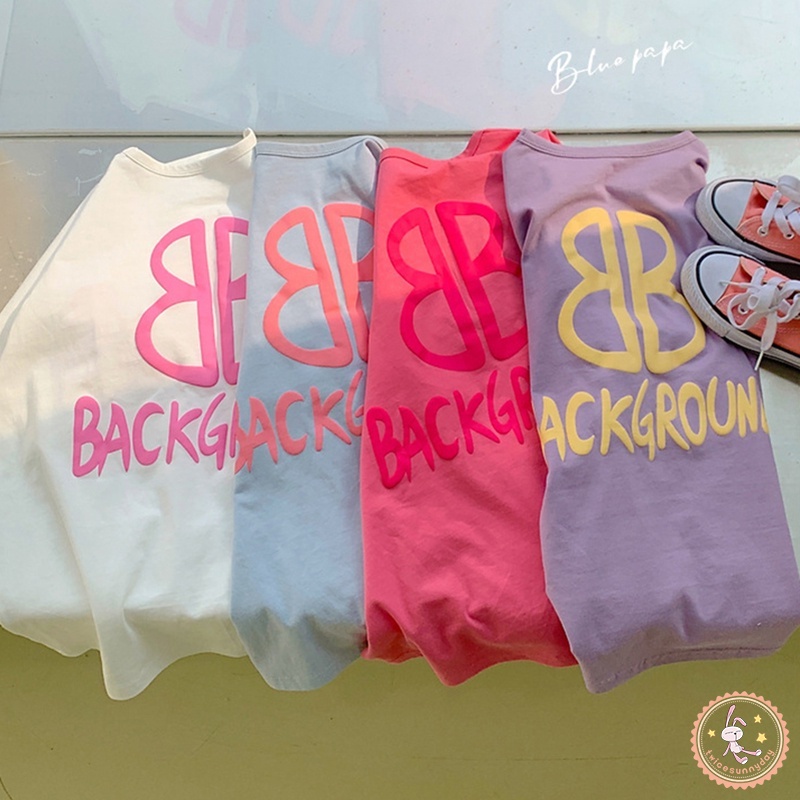 Đầm Thun Ngắn Tay Màu Sắc Trơn Thoáng Khí Thời Trang Cho Bé Gái