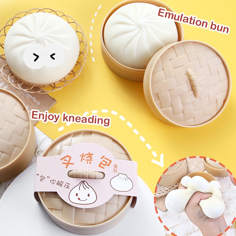 Đồ Chơi Mềm Giảm Stress Hình Dáng Bánh Bao Độc Đáo