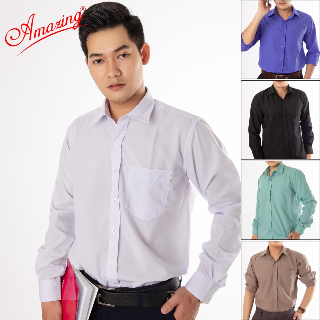 Áo sơ mi nam cao cấp nhiều màu, có tới size đại 100kg, chất mềm mịn thoáng mát, somi vạt bầu form rộng, Amazing | BigBuy360 - bigbuy360.vn