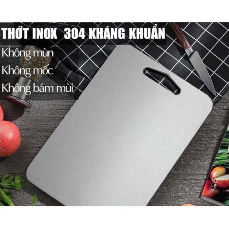 Thớt INOX SUS304, Size 25x35 cm.