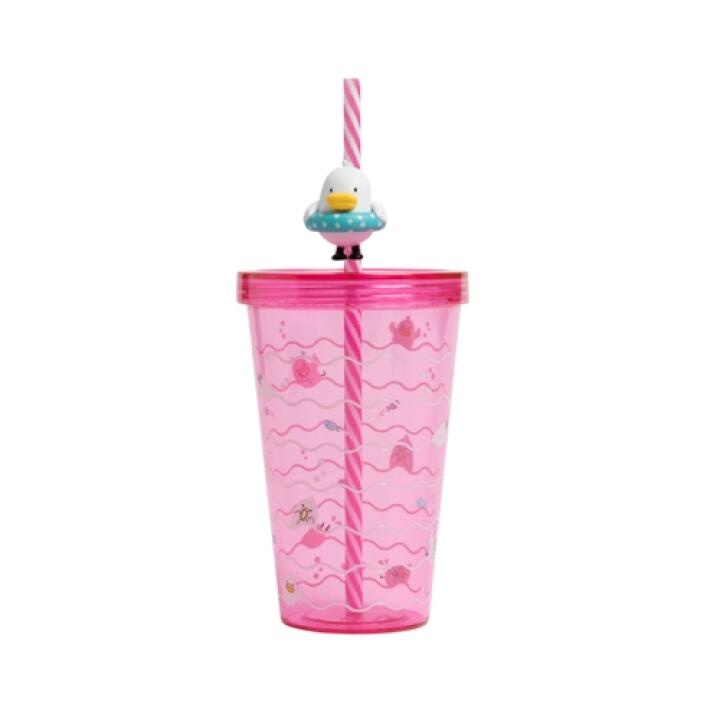 Cốc Uống Nước Tumbler ARTBOX Hàn Quốc Có Ống Hút Hình Pink Mali Dễ Thương