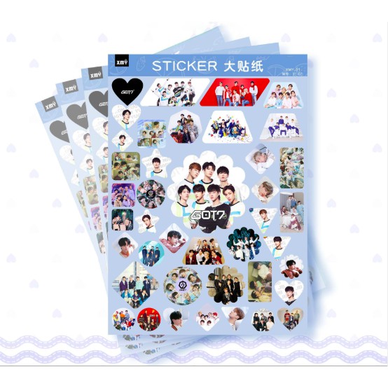 Sticker Bangtan Black Pink Exo Got7 Twice khổ A4