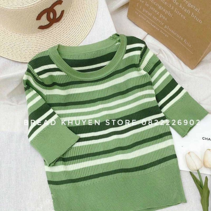 Áo montoghi kẻ cổ tròn pha màu nhiều màu sắc | BigBuy360 - bigbuy360.vn