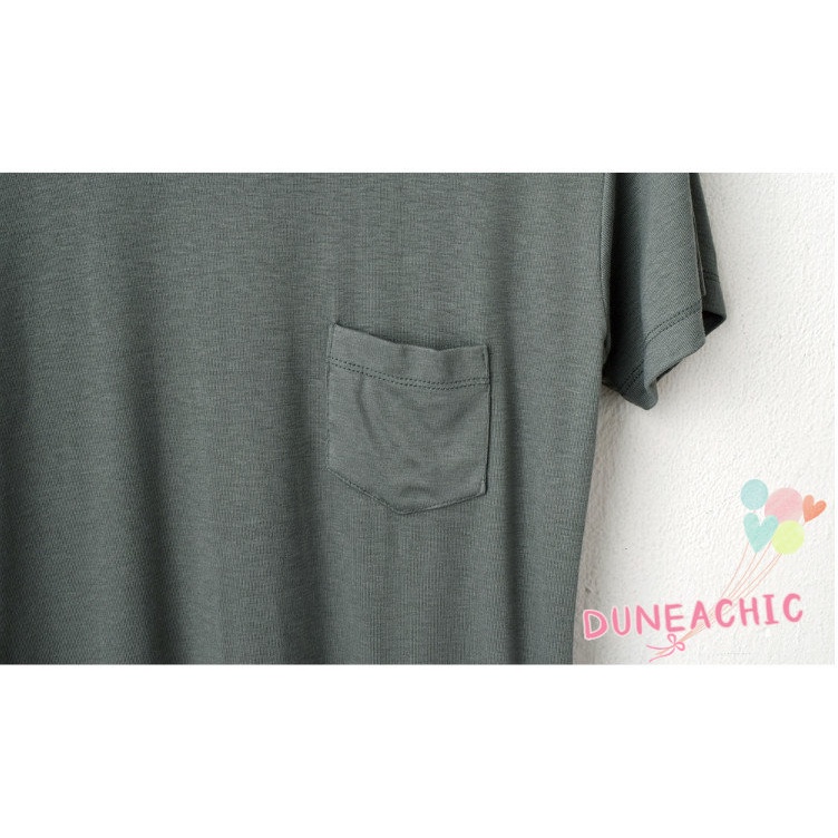 DUNEA Set Áo Thun Ngắn Tay Cổ Tròn + Quần Short Jeans Lưng Cao Thời Trang Nữ