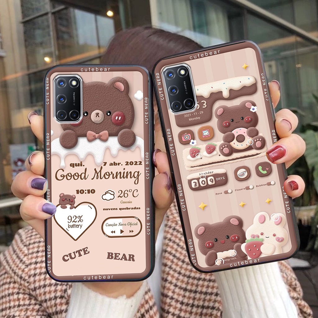 Ốp lưng Oppo A52 / A92 in hình 3D GẤU HỒNG-GẤU BE3R -XINH XẺO CỰC ĐẸP