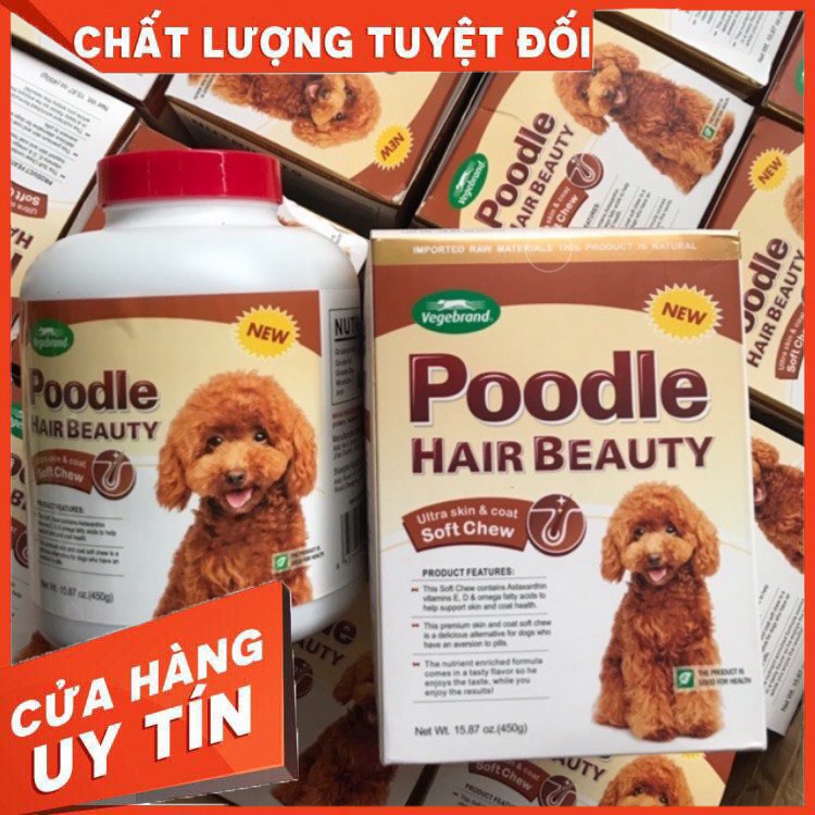 Combo 5 viên Poodle Hair Beauty - Viên dưỡng mượt lông, giữ màu, phục hồi màu lông cho chó Poodle