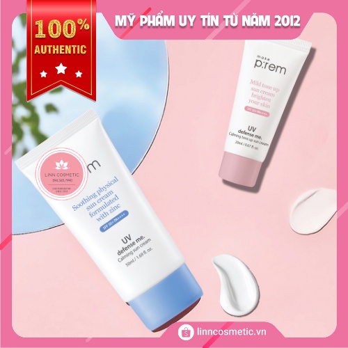 Kem Chống Nắng Vật Lý Make P:Rem UV Defense Me Calming / Make Prem Tone Up Make Prem Sun Cream 50ml Fluid 150ml