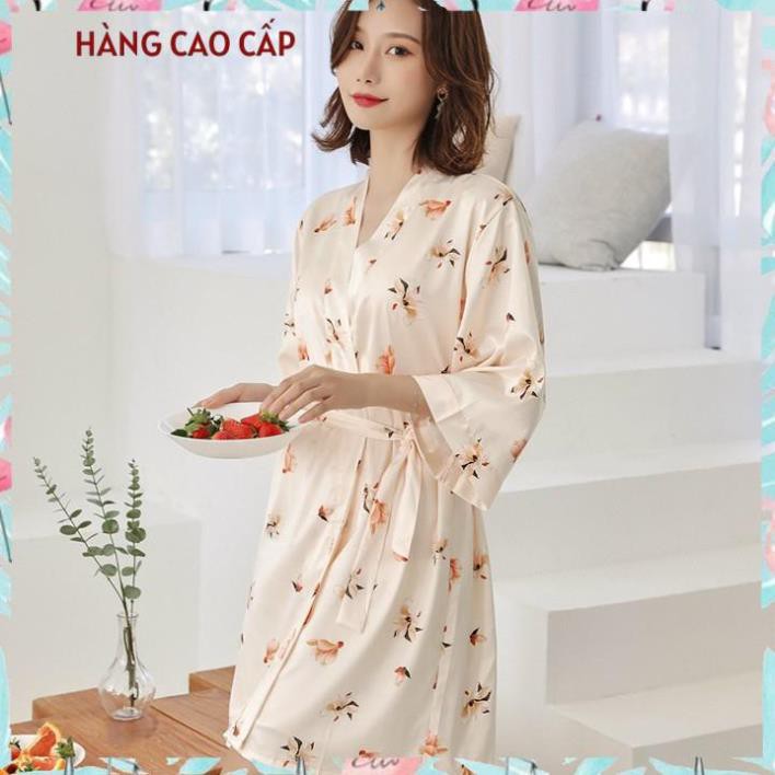 Áo choàng hoa kimono sang trọng dễ thương áo ngủ bigsize dưới 65kg Thư Thư [HÀNG CAO CẤP]