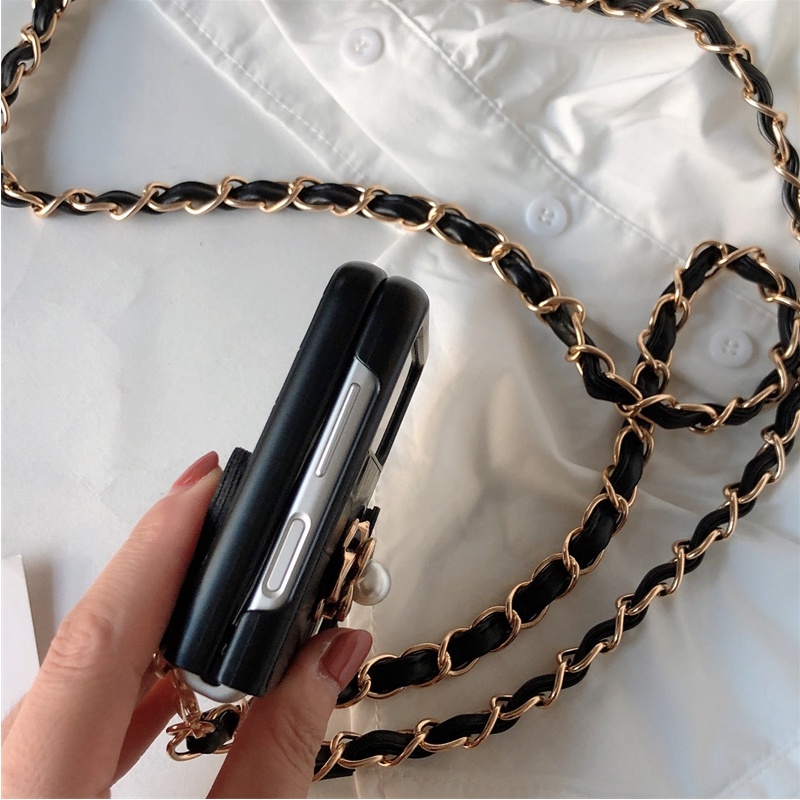 Bao Da Điện Thoại pu Họa Tiết Da Cá Sấu Cho samsung galaxy z flip 5 4 3 flip3 flip4 zflip5 5g Ốp