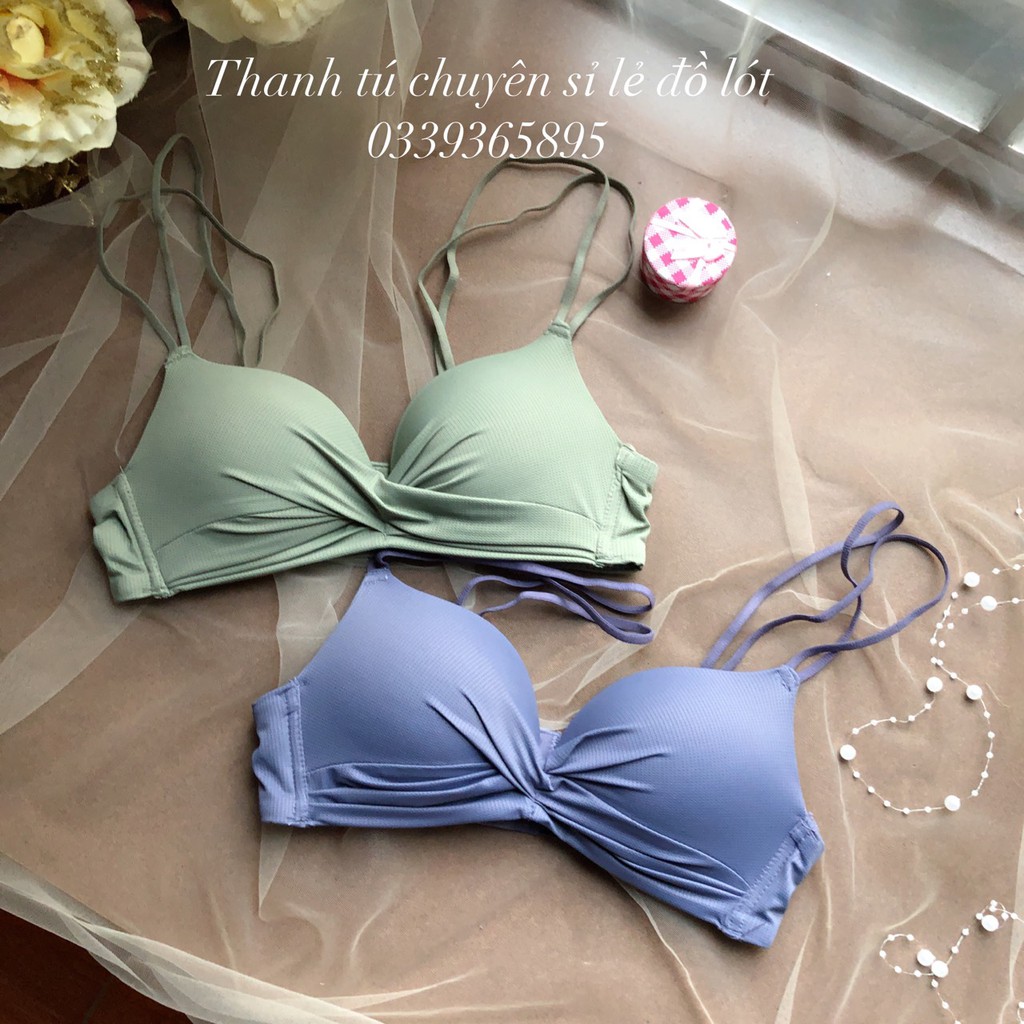 Bộ đồ lót nữ Xoắn Nơ Xinh có mút nâng nhẹ Thông Hơi | BigBuy360 - bigbuy360.vn