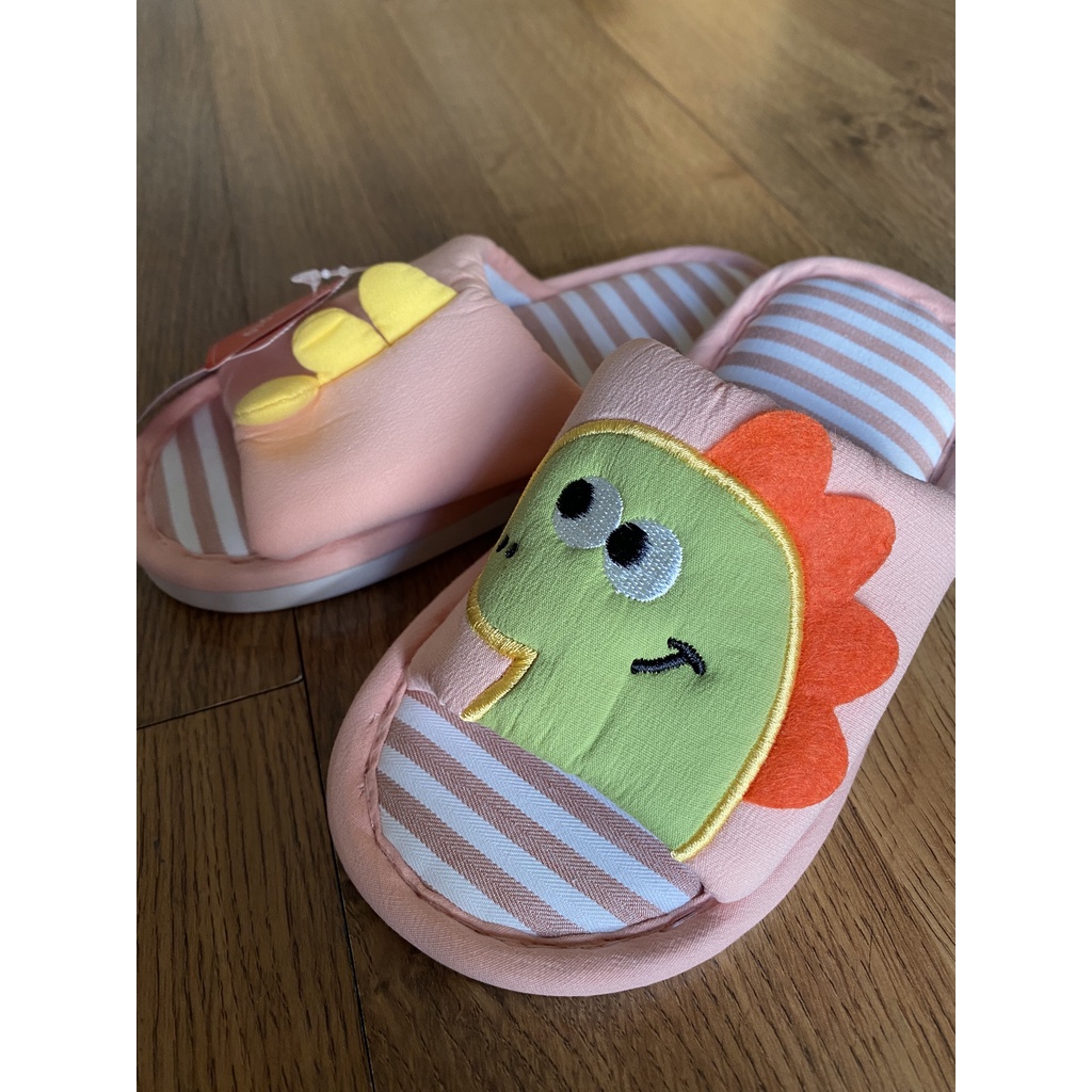 Dép đi trong nhà Mario vải lanh thời trang cho bé dài chân 18cm