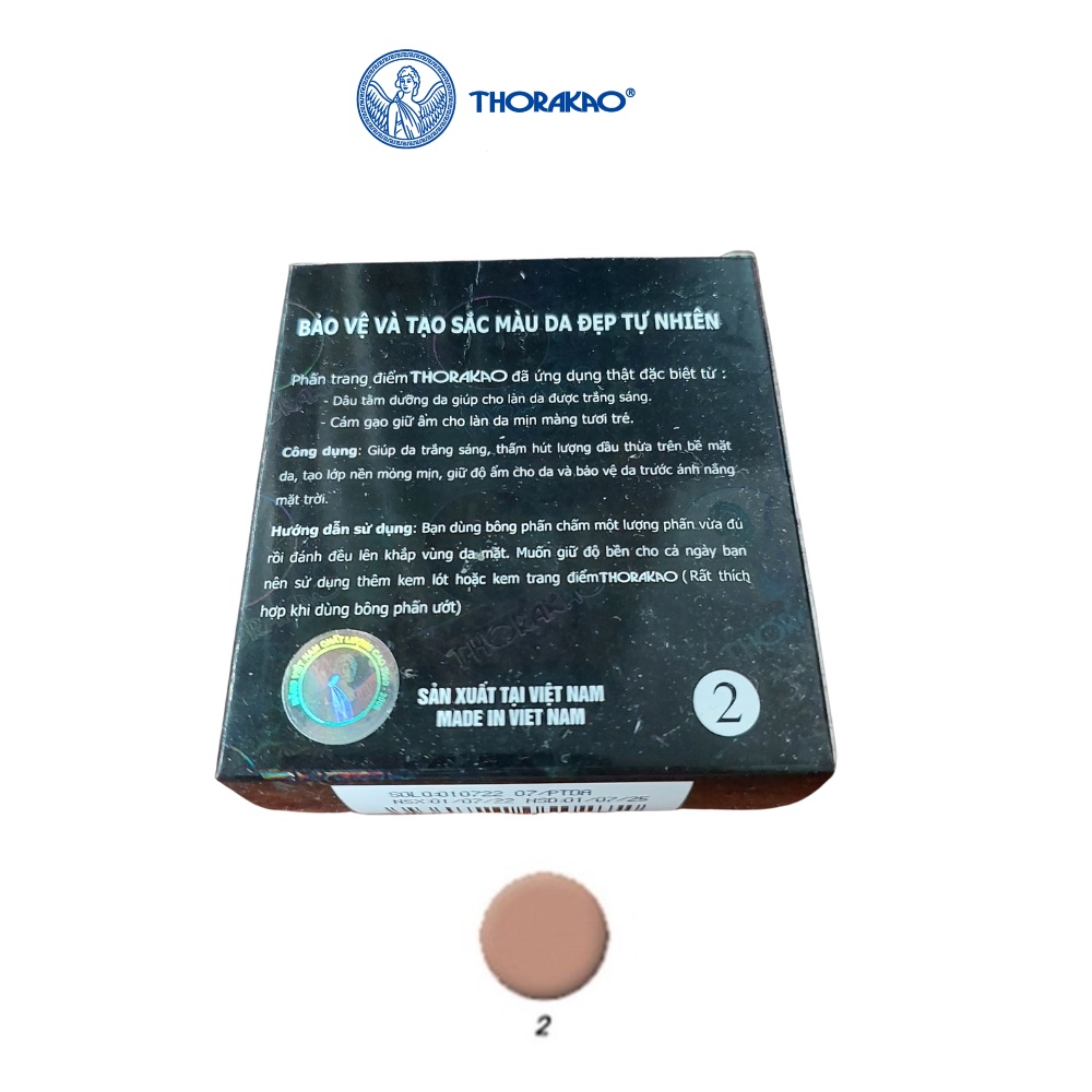 Phấn trang điểm trắng da Thorakao 9g, phấn phủ kiềm dầu dưỡng trắng da