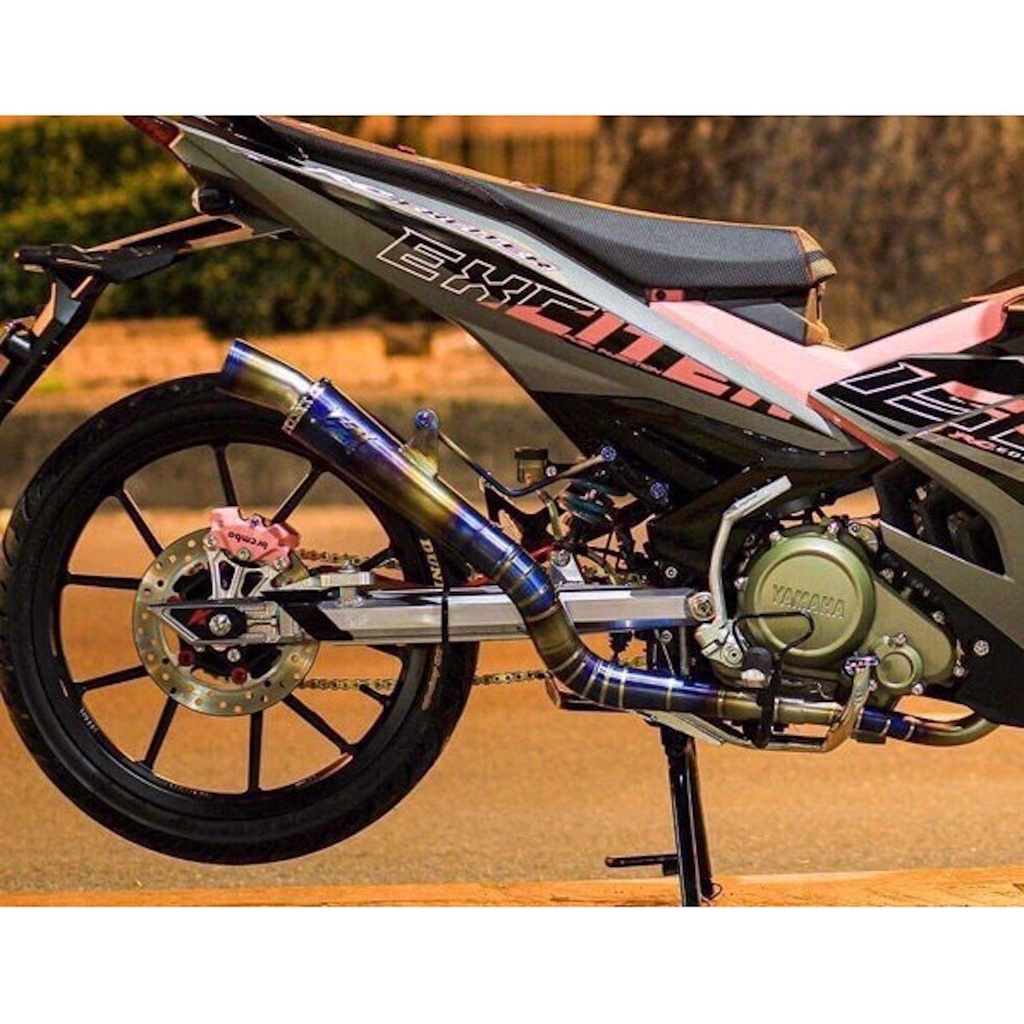 Cổ pô tăng titan XỊN gắn PÔ lon PHI 32 & 35-38-51mm 2 khúc FROM NHỔNG dành cho winner/sonic/exciter/raider/satria