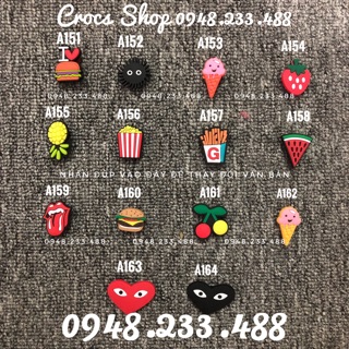 Nút trang trí cài dép-jibbitz-charm-icon-sticker (A161-A180). Shop Ship từ 10 sản phẩm trở lên