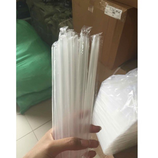 1 kg Ống hút nhưa đen và trong suốt có màng bọc - Plastic Drinking Straw Cover