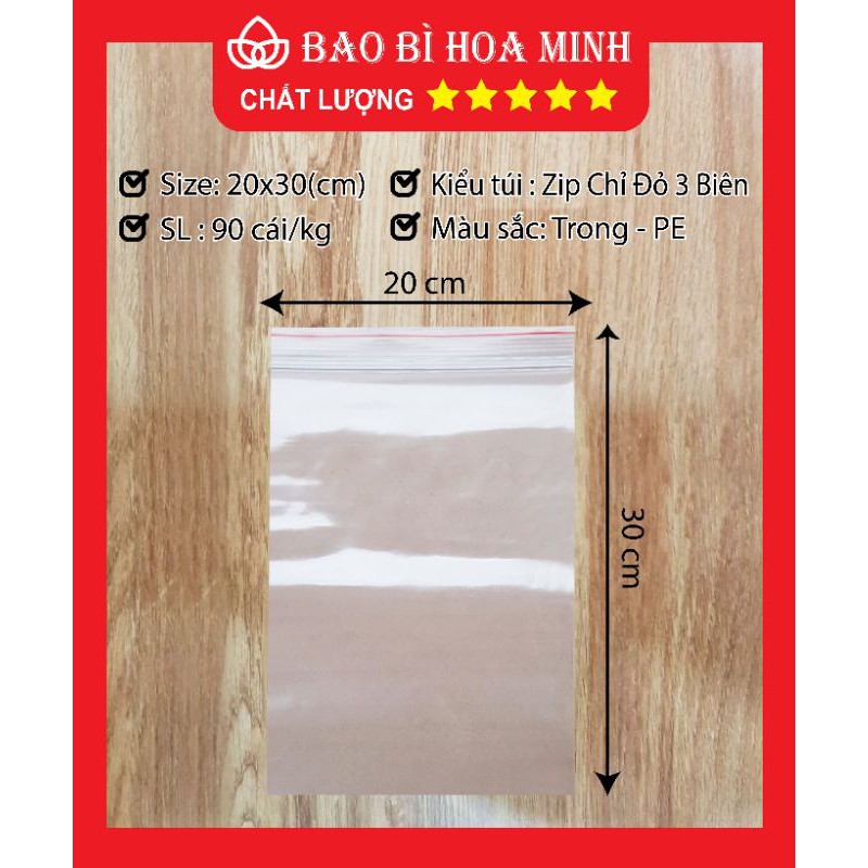 1kg Túi Zip Chỉ Đỏ