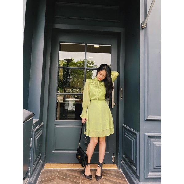 Set áo tơ và chân váy - Helen Set