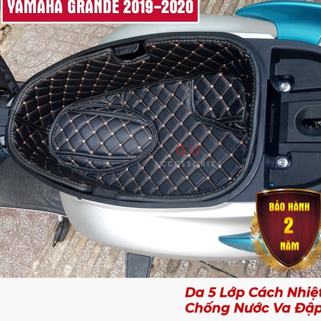 Lót cốp xe máy YAMAHA Grande 2016-2022 chất liệu da cao cấp chống nóng thiết kế có túi tiện dụng GU