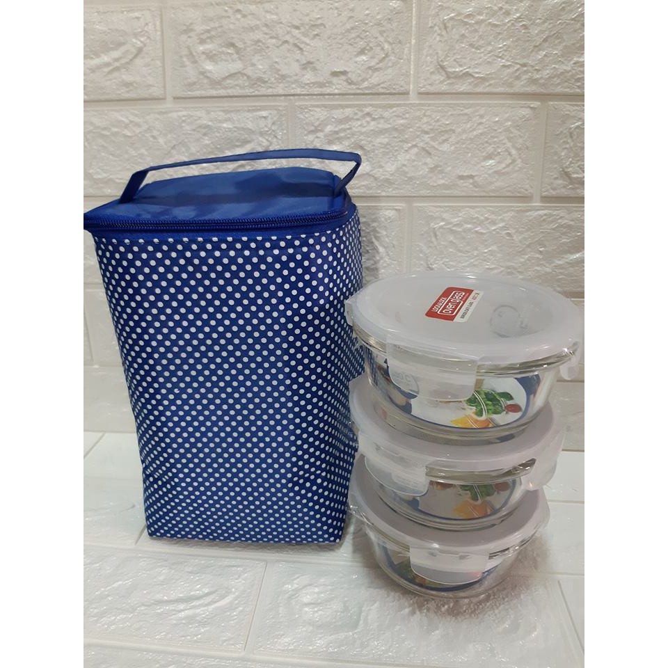 Túi Giữ Nhiệt Chấm Bi 2 Lớp