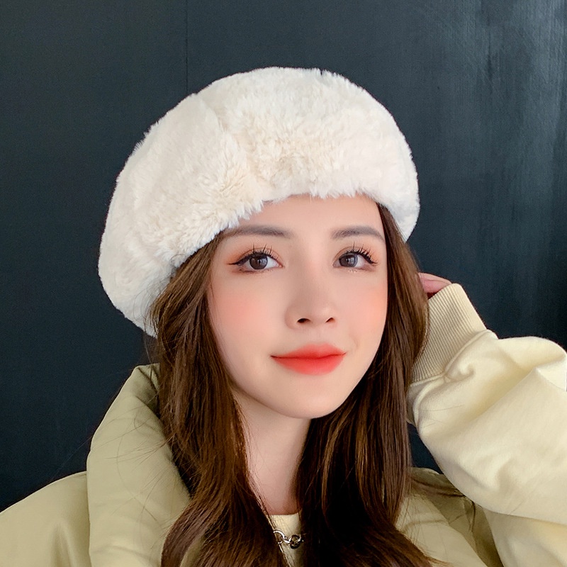 Autumn and winter fashion fur beret for women