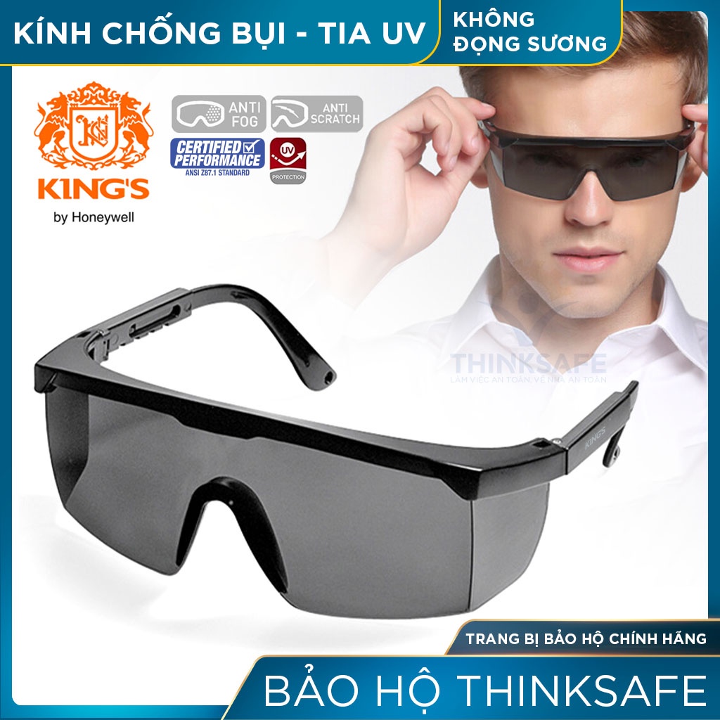 Kính chống bụi đi đường Thinksafe Kings, bảo vệ mắt, chống bụi đi đường, chắn gió, chống tia uv, trong suốt, đen đẹp