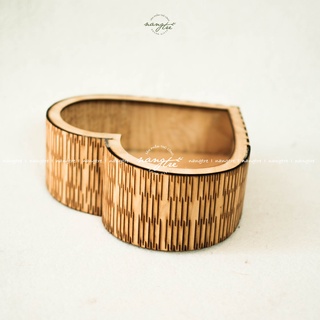 Hộp gỗ trái tim gói quà