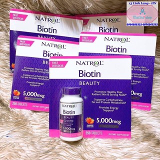 [Hàng Chính Hãng] Kẹo Ngậm Vị Dâu Biotin Beaty-Giúp Giảm Quá Trình Gẫy Rụng Tóc