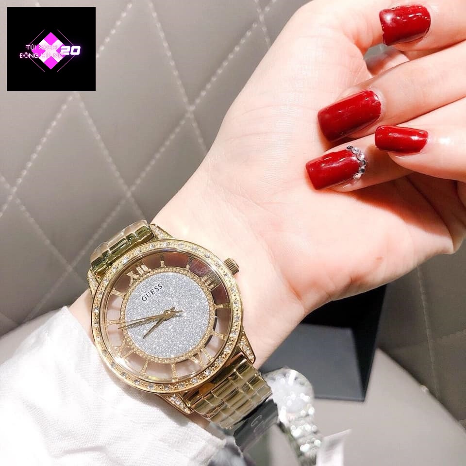 ( Sẵn 3 màu ) Đồng Hồ Nữ Guess Crystals Steel #W1013 case 38mm. 3atm