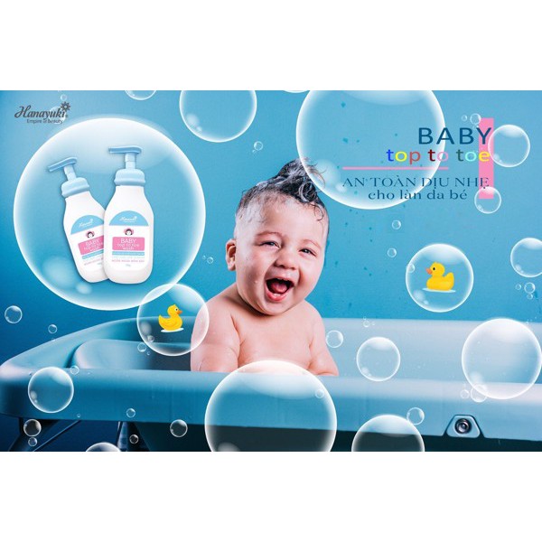 ❤️ FREESHIP ❤️ HANAYUKI - Sữa tắm gội cho bé BABY TOP TO TOE WASH Hanayuki Baby