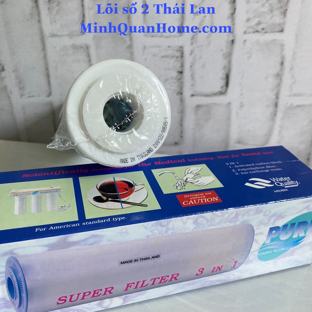 Bộ 3 lõi lọc Pure 123 Thái lan ❤️NHẬP KHẨU CHÍNH HÃNG Pure Thái Lan❤️ Bộ lọc thô máy RO, ion kiềm