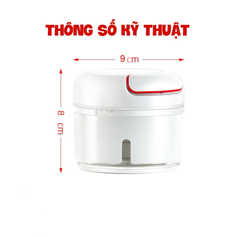 Máy xay tỏi ớt, gia vị đa năng - Cối mini chopper  xay thực phẩm bằng tay bảo hành 3 tháng - Mianz Store