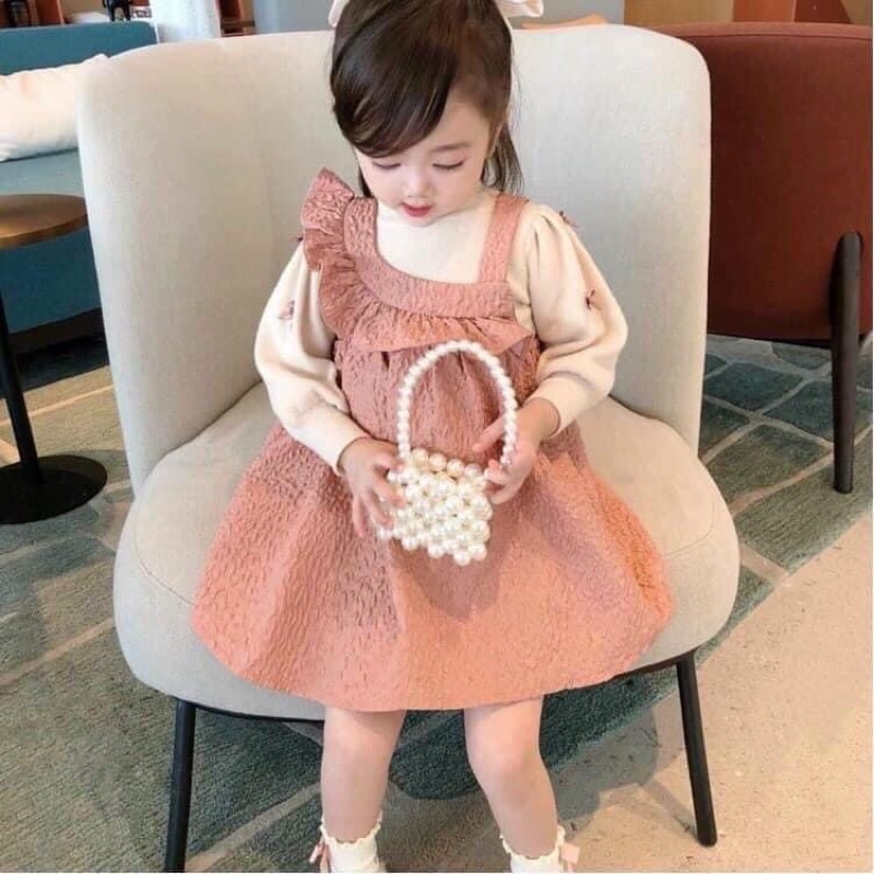 Set váy kèm áo nỉ cho bé gái xinh xỉu