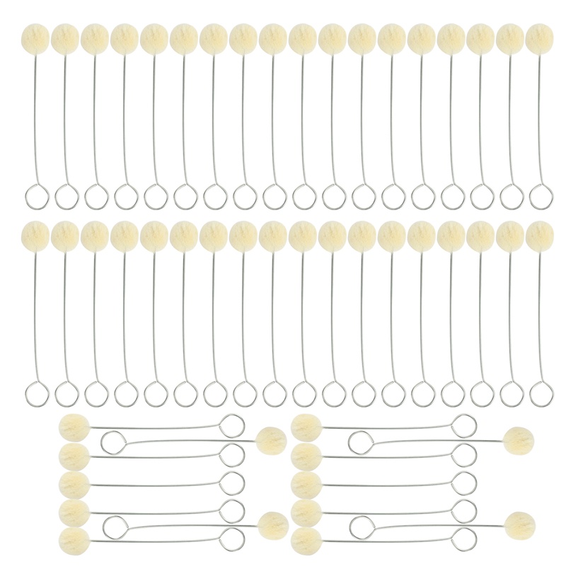 Set 50 Cọ Nhuộm Da Đầu Bóng Bằng Len Có Tay Cầm Kim Loại DIY