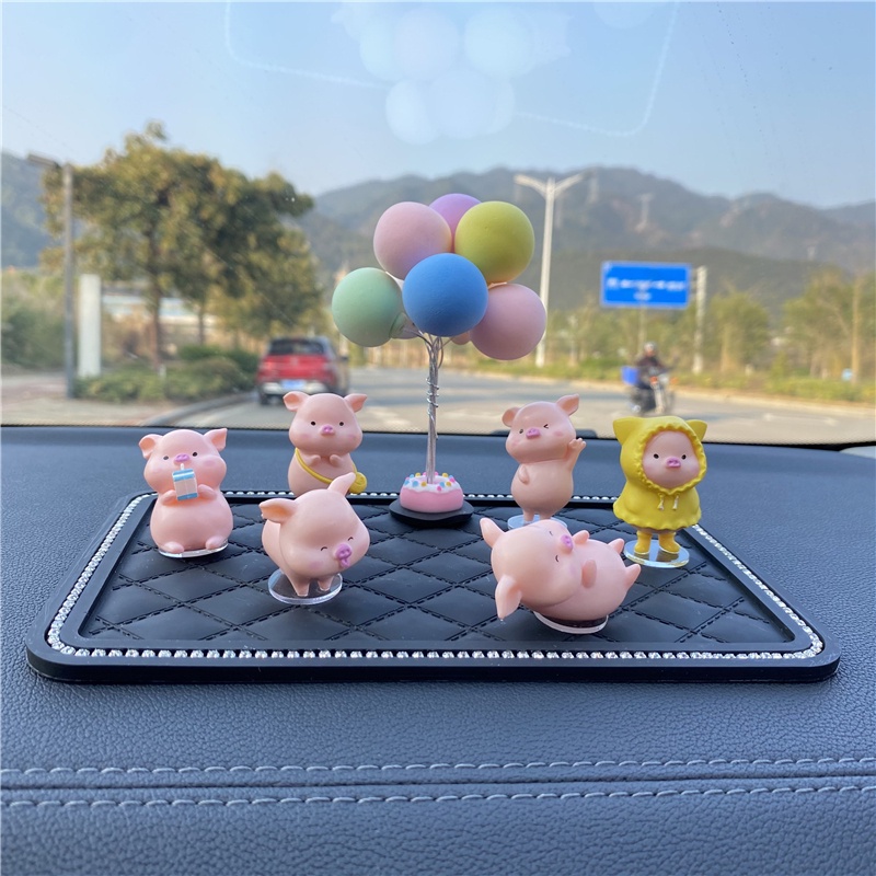Decor Ô Tô Set 6 Chú Heo Cực Đáng Yêu Trang Trí Bàn Làm Việc Bàn Học Phòng Khách - Phụ Kiện Xe Hơi Decoroto