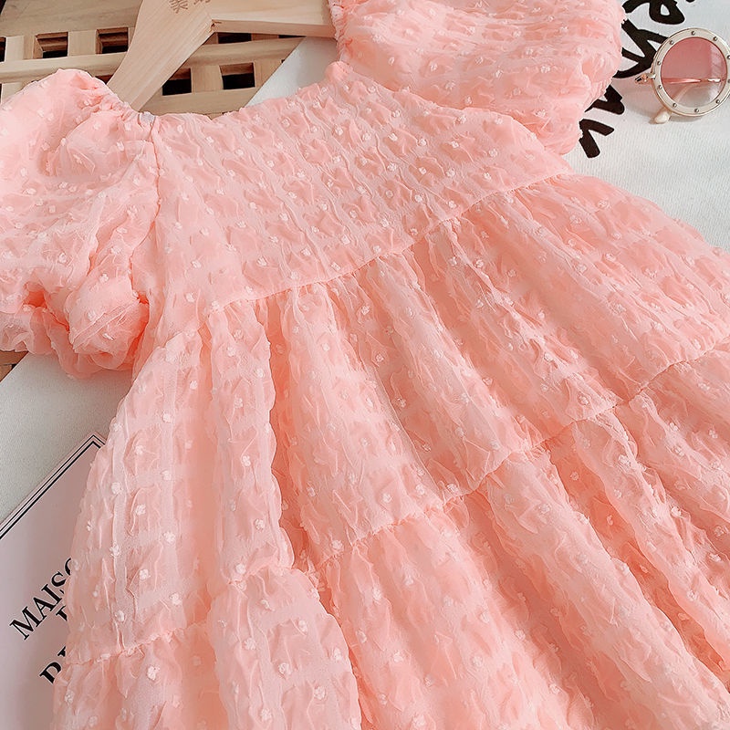 Đầm tutu Công Chúa Tay Ngắn Màu Trắng / Hồng Dễ Thương Cho Bé Gái